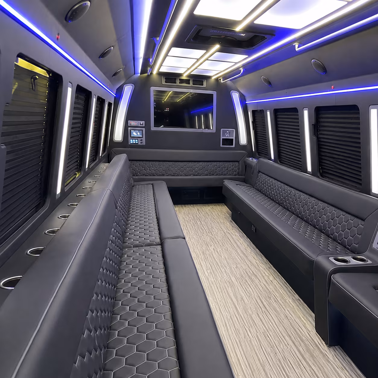 lubbock 40 passenger party bus inside
