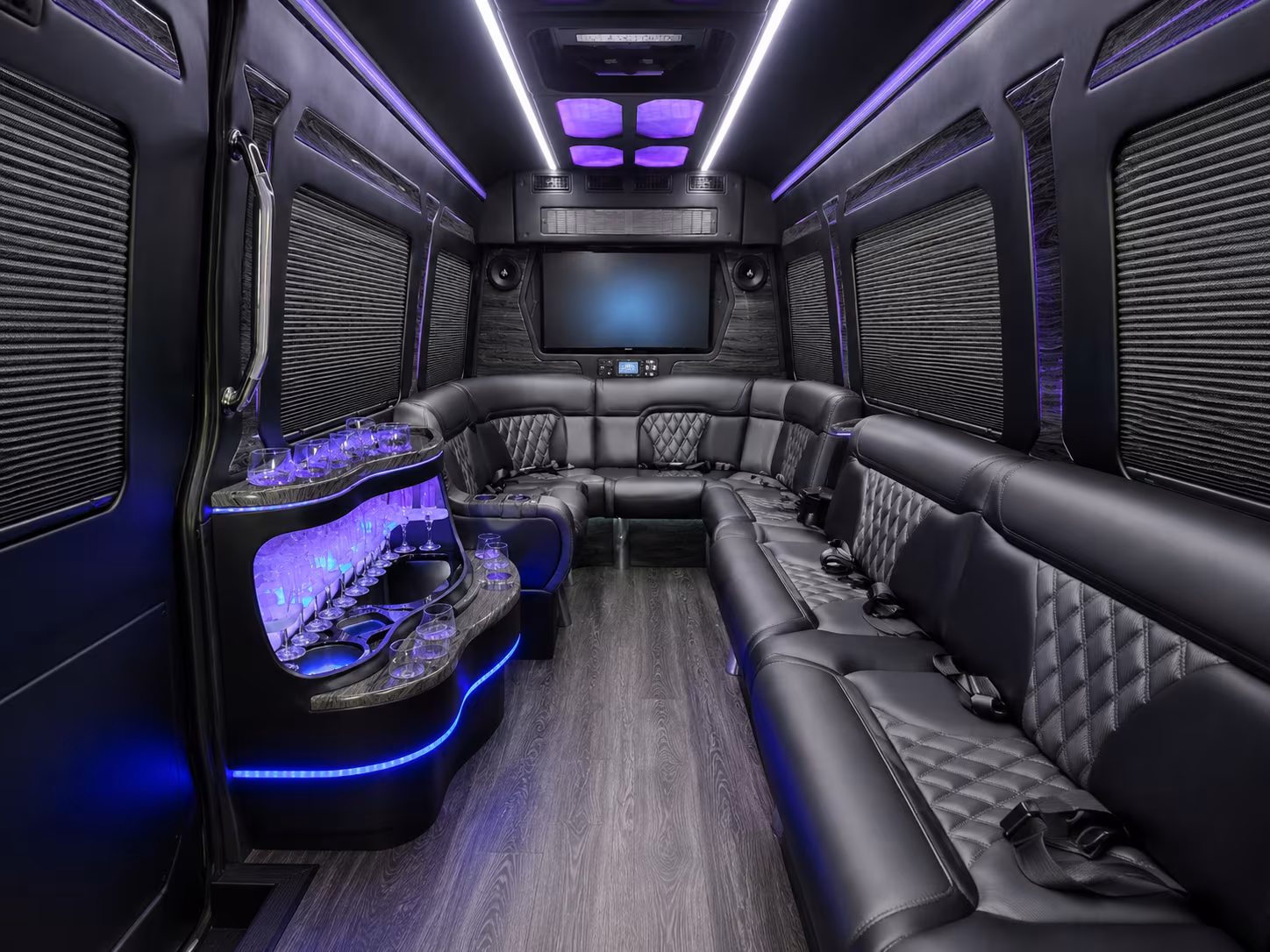 lubbock 50 passenger party bus inside